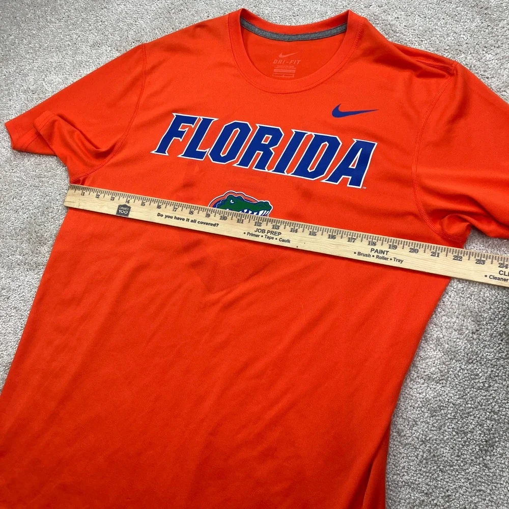 Nike Mens Large T-Shirt Orange Florida Gators Dri-Fit Short Sleeve Logo Tee